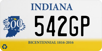 IN license plate 542GP