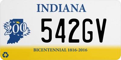 IN license plate 542GV