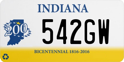 IN license plate 542GW