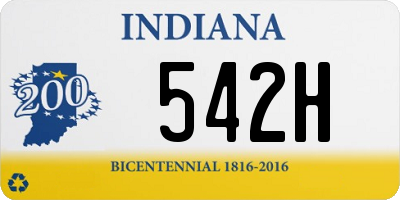 IN license plate 542H