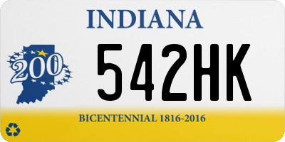 IN license plate 542HK