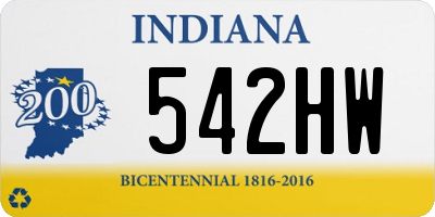 IN license plate 542HW