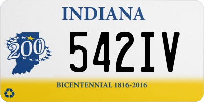 IN license plate 542IV