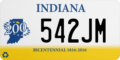 IN license plate 542JM