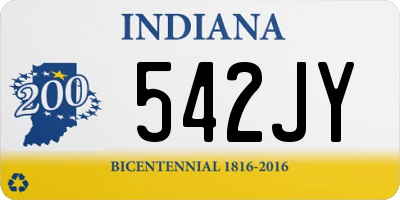 IN license plate 542JY