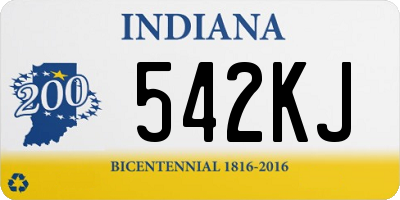 IN license plate 542KJ