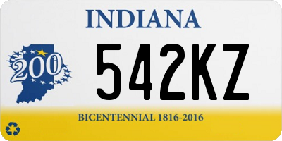 IN license plate 542KZ