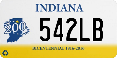 IN license plate 542LB