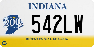 IN license plate 542LW