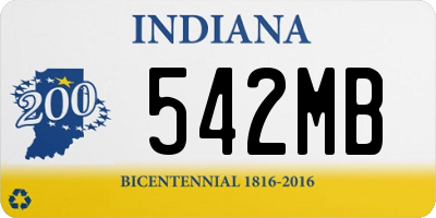 IN license plate 542MB