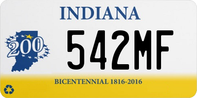 IN license plate 542MF