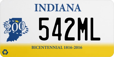 IN license plate 542ML