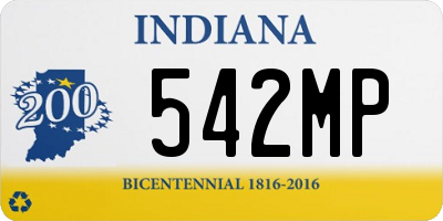 IN license plate 542MP