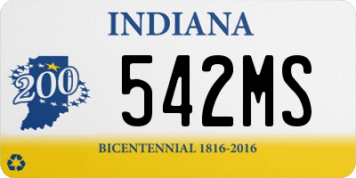 IN license plate 542MS