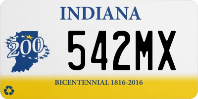 IN license plate 542MX