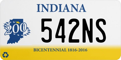 IN license plate 542NS