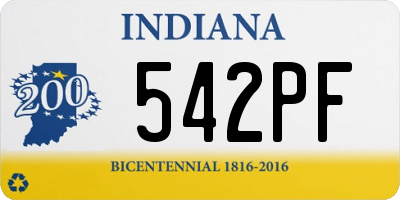 IN license plate 542PF