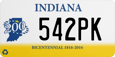 IN license plate 542PK