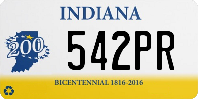 IN license plate 542PR