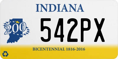 IN license plate 542PX