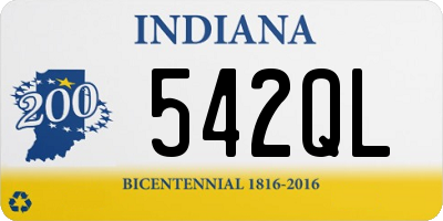 IN license plate 542QL