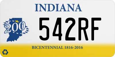 IN license plate 542RF
