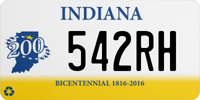 IN license plate 542RH