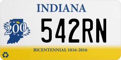 IN license plate 542RN