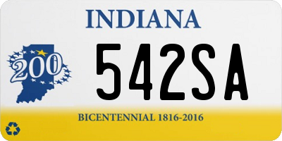 IN license plate 542SA