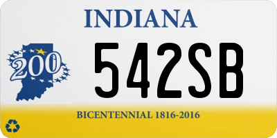 IN license plate 542SB