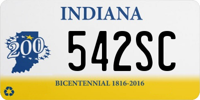 IN license plate 542SC