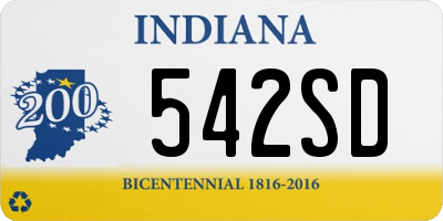 IN license plate 542SD