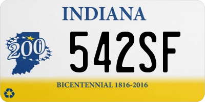 IN license plate 542SF