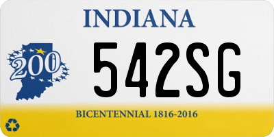 IN license plate 542SG