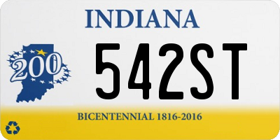 IN license plate 542ST