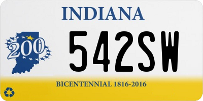 IN license plate 542SW