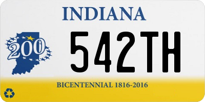 IN license plate 542TH