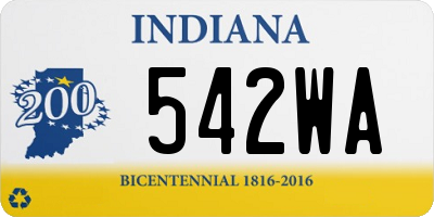 IN license plate 542WA