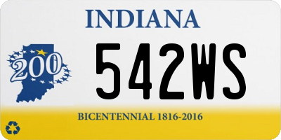 IN license plate 542WS