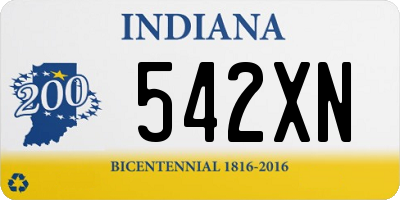 IN license plate 542XN