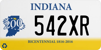 IN license plate 542XR