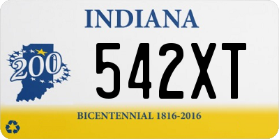 IN license plate 542XT