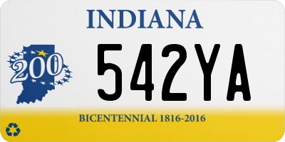 IN license plate 542YA