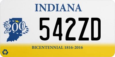 IN license plate 542ZD