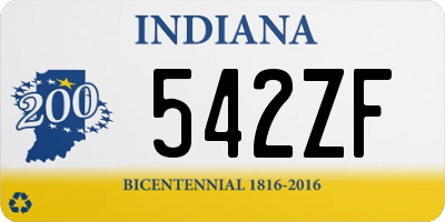 IN license plate 542ZF