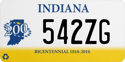 IN license plate 542ZG