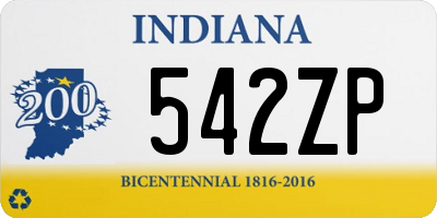 IN license plate 542ZP