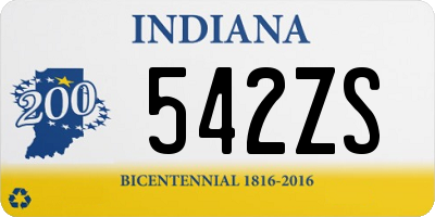 IN license plate 542ZS