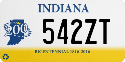 IN license plate 542ZT