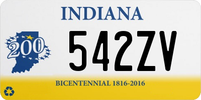 IN license plate 542ZV